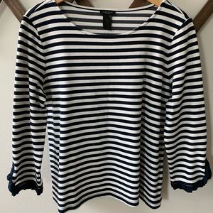 Ann Taylor Ponte Knit Striped Shirt